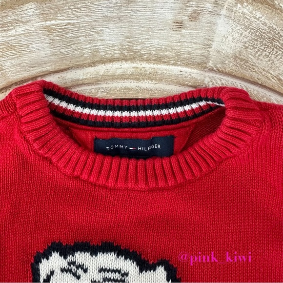 🆑 Tommy Hilfiger Baby’s Red Bulldog Sweater - Picture 4 of 13